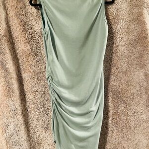 Elegant Sage Green Ruched Dress